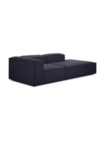 Szezlong modułowy Lennon, Tapicerka: 100% poliester Dzięki tka, Stelaż: lite drewno sosnowe, cert, Nogi: tworzywo sztuczne, Ciemnoniebieska tkanina, S 269 x G 119 cm, oparcie lewostronne