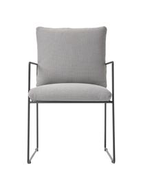 Silla tapizada de metal Wayne, Tapizado: 80% poliéster 20% lino Al, Estructura: metal con pintura en polv, Tejido gris, An 54 x F 52 cm