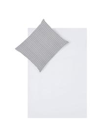 Dubbelzijdig dekbedovertrek Besso, Katoen, Bovenzijde: grijs, wit. Onderzijde: wit, 140 x 200 cm