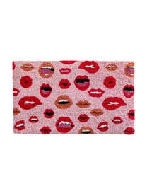 Felpudo Lips, Parte superior: fibras de coco, Parte trasera: PVC, Tonos rojos, An 45 x L 75 cm