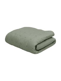 Groene katoenen mousseline gewatteerde Lune sprei, Bekleding: 100% katoen, Groen, B 230 x L 250 cm (voor bedden tot 180 x 200)