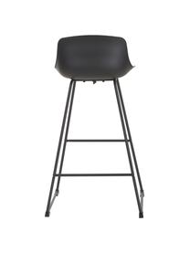 Kunstleder-Barstühle Tina, 2 Stück, Bezug: Kunstleder (Polyurethan), Beine: Metall, pulverbeschichtet, Schwarz, B 49 x H 94 cm
