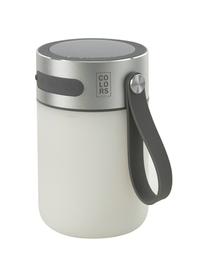 Lámpara para exterior regulable con altavoz Sound Jar, portátil, Pantalla: plástico, Asa: plástico, Plateado, blanco, Ø 9 x Al 14 cm