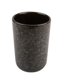 Vaso cepillo de dientes Jean, Cerámica, Negro, Ø 8 x Al 12 cm