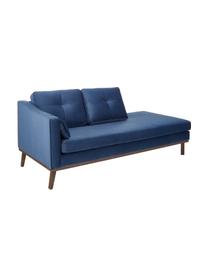 Chaise-longue in velluto blu scuro con schienale Alva, Rivestimento: velluto (copertura in pol, Struttura: legno di pino massiccio, Piedini: legno massello di faggio,, Velluto blu scuro, Larg. 193 x Prof. 94 cm