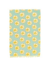 Theedoekenset Lemon, 2-delig, 100% katoen, Geel, wit, groen, 40 x 60 cm