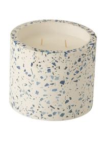 Bougie parfumée à deux mèches Terrazzo, Couleur crème, bleu, Ø 12 x haut. 11 cm