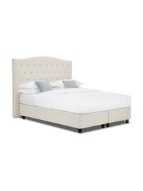 Lit capitonné beige à sommier tapissier premium Royal, Beige