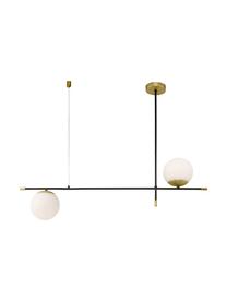 Lampada grande a sospensione color oro opaco/nero Nostalgia, Struttura: metallo rivestito, Baldacchino: metallo rivestito, Nero, dorato, Larg. 95 x Alt. 76 cm