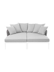 Garten-Daybed-Set Pelican, 2-tlg., Rahmen: Aluminium, pulverbeschich, Webstoff Hellgrau, Weiß, B 182 x T 179 cm