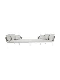 Garten-Daybed-Set Pelican, 2-tlg., Rahmen: Aluminium, pulverbeschich, Webstoff Hellgrau, Weiß, B 182 x T 179 cm