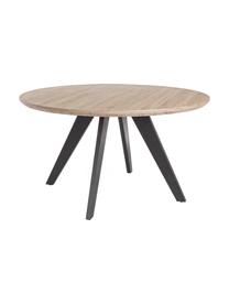 Ronde eettafel Henry, Ø 134 cm, Tafelblad: gecoat MDF met melaminepa, Poten: gepoedercoat metaal, Eikenhoutkleurig, Ø 134 x H 76 cm