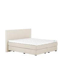 Letto boxspring premium Eliza, Materasso: a molle insacchettate a 7, Piedini: legno di faggio massiccio, Beige, 200 x 200