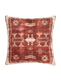 Housse de coussin 45x45 ethnique Tanger, Rouge, beige