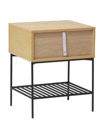 Dřevěný noční stolek se zásuvkou Johanna, Dřevo, černá, Š 45 cm, V 56 cm