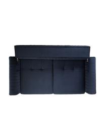 Sofa rozkładana z aksamitu Lisa (3-osobowa), Tapicerka: 100% aksamit poliestrowy, Stelaż: drewno brzozowe, płyta wi, Nogi: drewno naturalne, Niebieski, S 220 x G 92 cm