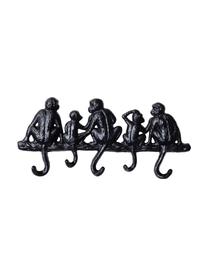 Garderobenleiste Monkey in Schwarz, Metall, pulverbeschichtet, Schwarz, B 31 x H 14 cm