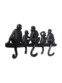 Kleine wandkapstok Monkey in zwart, Gepoedercoat metaal, Zwart, B 31 x H 14 cm