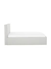 Łóżko tapicerowane Dream, Tapicerka: poliester (tkanina strukt, Korpus: lite drewno sosnowe z cer, Jasnoszara tkanina, S 200 x D 200 cm