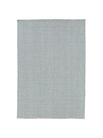 Tapis pure laine gris crème Ajo, Gris-bleu, crème