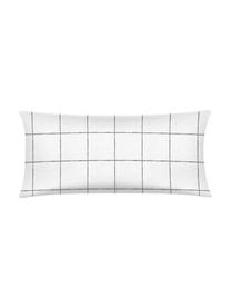 Funda de almohada de percal Juna, Blanco y negro a cuadros, An 45 x L 110 cm