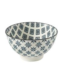 Schalenset Double, 6-delig, Keramiek, Blauw, wit, Ø 14 x H 8 cm