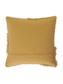 Housse de coussin rectangulaire Lago, 100 % coton, Jaune moutarde, couleur crème, larg. 45 x long. 45 cm