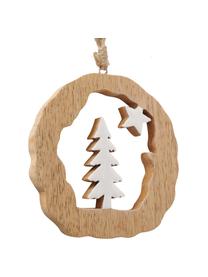 Kerstboomhanger set Judy, set van 3, Mangohoutkleurig, Mangohout, wit, Ø 11 x H 11 cm