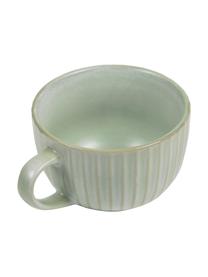 Tasses à thé en céramique Itziar, 2 pièces, Céramique, Vert clair, Ø 12 x haut. 8 cm, 500 ml