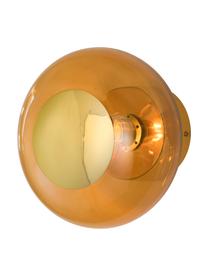 Kleine Wand- und Deckenleuchte Horizon, mundgeblasen, Lampenschirm: Glas, mundgeblasen, Braun, Goldfarben, Ø 21 x T 17 cm