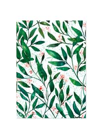 Cadeaupapier Green Leaves, 3 rollen, Papier, Groen, rood, wit, B 50 cm x H 70 cm