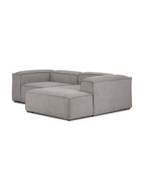 Narożna sofa modułowa ze sztruksu Lennon, Tapicerka: sztruks (92% poliester, 8, Stelaż: lite drewno sosnowe z cer, Nogi: tworzywo sztuczne Materia, Jasnoszary sztruks, S 238 x G 180 cm, lewostronna