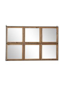 Espejo de pared Border, Espejo de cristal, metal, madera de pino, Marrón, An 93 x Al 53 cm