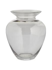 Ručne fúkaná sklenená váza Milia, Sivá, priehľadná