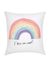 Funda de cojín de diseño Kera Till Rainbow, Algodón, Blanco, multicolor, Cama 180/200 cm (270 x 280 cm)