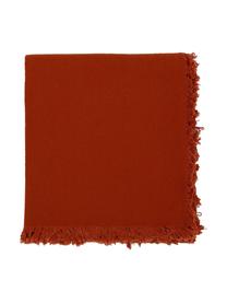 Mantel de algodón con flecos Nalia, 100% algodón, Rojo vino, De 6 a 8 comensales (An 160 x L 250 cm)