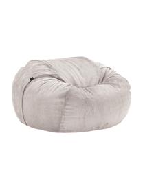 XL Cord-Sitzsack Velours, Bezug: 88% Nylon, 12% Polyester , Platinfarben, Ø 140 x H 90 cm