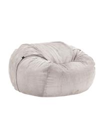 Pouf sacco XL in velluto a coste Velours, Rivestimento: 88% nylon, 12% poliestere, Tessuto grigio, Ø 140 x Alt. 90 cm