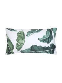 Fundas de almohada de satén Lou, 2 uds., Blanco, verde, An 40 x L 80 cm