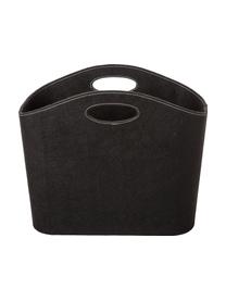 Aufbewahrungskorb Mascha, Filz aus recyceltem Kunststoff, Schwarz, L 45 x B 30 cm