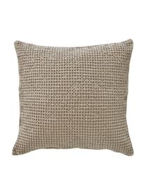 Federa arredo in cotone a nido d'ape Lois, 100% cotone, Taupe, Larg. 50 x Lung. 50 cm