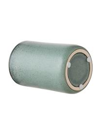 Porta spazzolini in ceramica Mila, Ceramica, smaltata, Verde grigio, Ø 7 x Alt. 12 cm