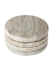 Posavasos de mármol travertino Callum, 4 uds., Mármol, Mármol beige, Ø 10 x Al 1 cm