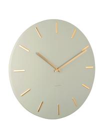 Reloj de pared Charm, Metal recubierto, Verde oliva, dorado, Ø 45 cm