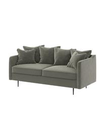 Sofa z aksamitu Esme (2-osobowa), Tapicerka: 100% aksamit poliestrowy, Stelaż: drewno liściaste, drewno , Nogi: metal powlekany Dzięki tk, Szary, S 176 x G 96 cm