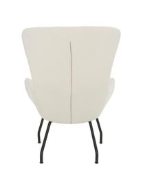 Fauteuil Wing met metalen poten, Bekleding: 93% polyester, 5% katoen,, Poten: gepoedercoat metaal, Geweven stof crèmewit, B 75 x D 85 cm
