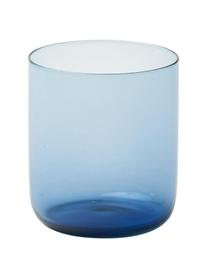 Mondgeblazen waterglazen Bloom in blauw, 6 stuks, Mondgeblazen glas, Blauw, Ø 7 x H 8 cm, 220 ml