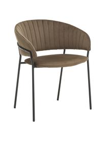 Sillón tapizado en terciopelo Room, Tapizado: 100% terciopelo de poliés, Estructura: metal recubierto, Marrón, An 53 x F 58 cm