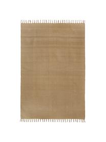 Tapis en coton fin tissé main beige Agneta, 100 % coton, Beige, larg. 200 x long. 300 cm (taille L)