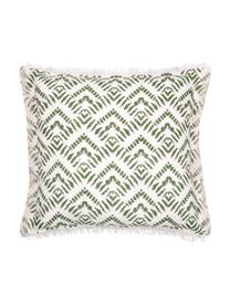 Coussin 45x45 ethno Sudda, Blanc cassé, vert